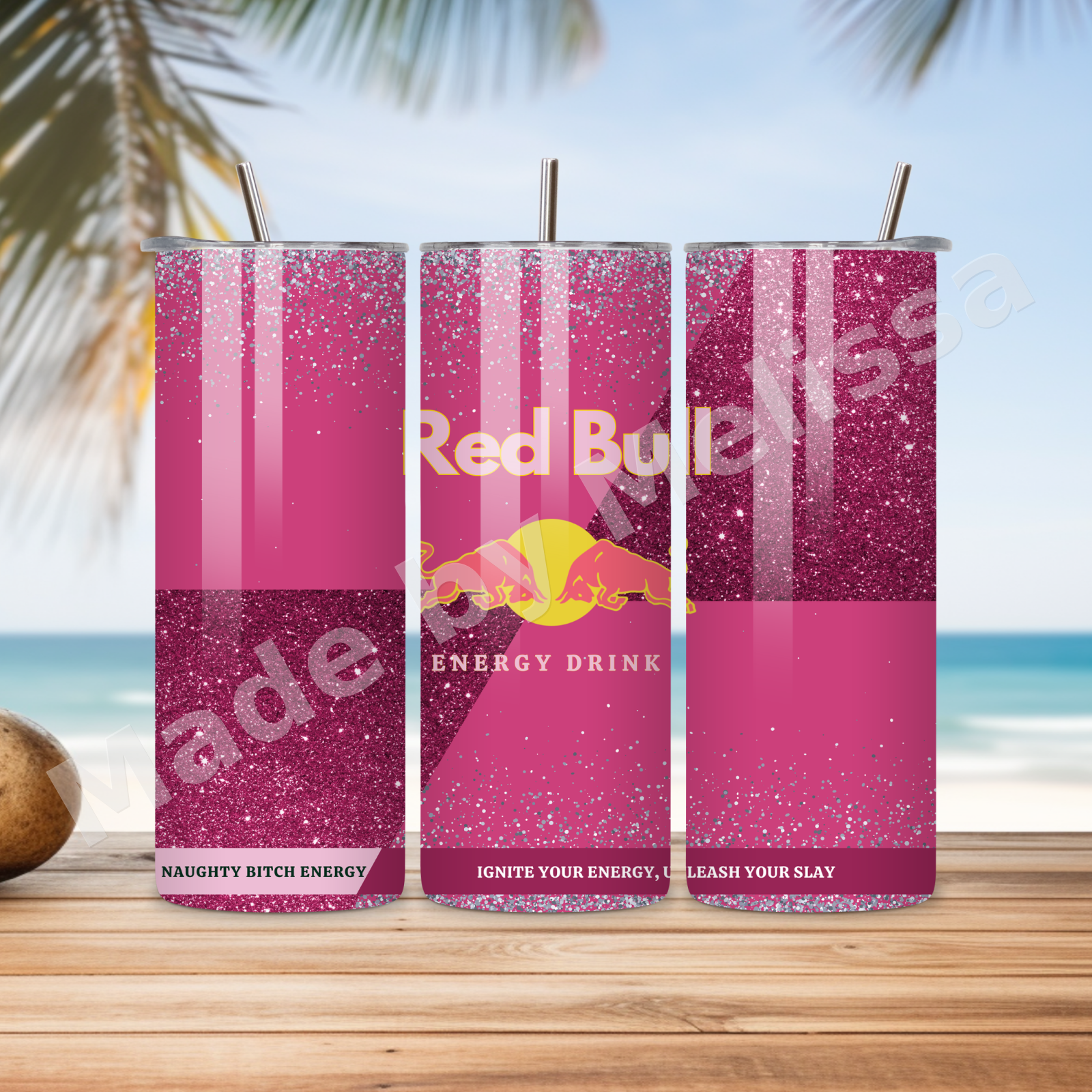 💗✨ Roze Glitter Red Bull Energy Cup ✨💗